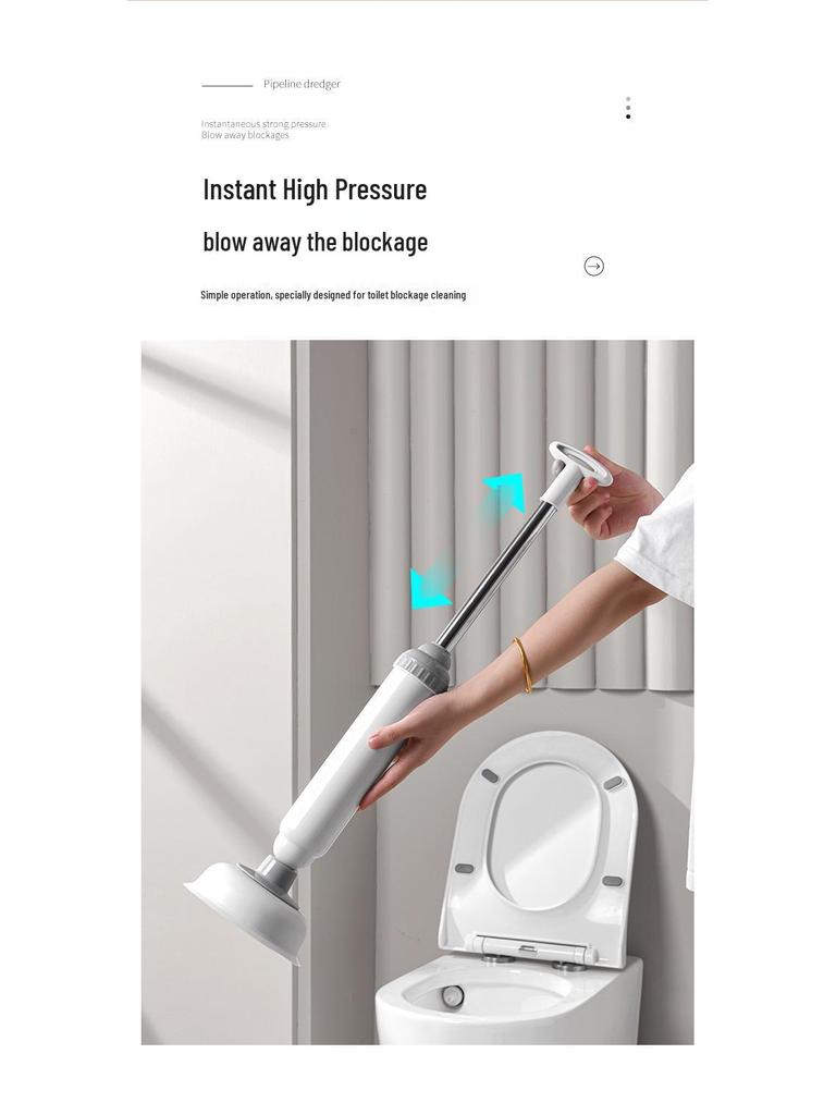 High-Pressure Toilet and Sewer Unblocker – Efficient Plunger for Household and Kitchen Blockages