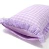 Francfranc Sheer Check Ruffle Pillowcase, 70x50cm, Purple, New Life Bedding