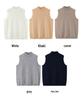 Women's Loose Casual Cashmere Sleeveless Sweater with Half-High Neck