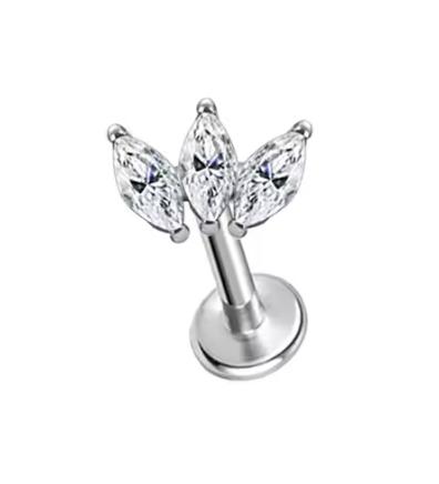 136 Titan Piercing Labret Flatback Gaby Gewindeloser Knorpelohrring Lippenring Schmuck 16G ASTM F136