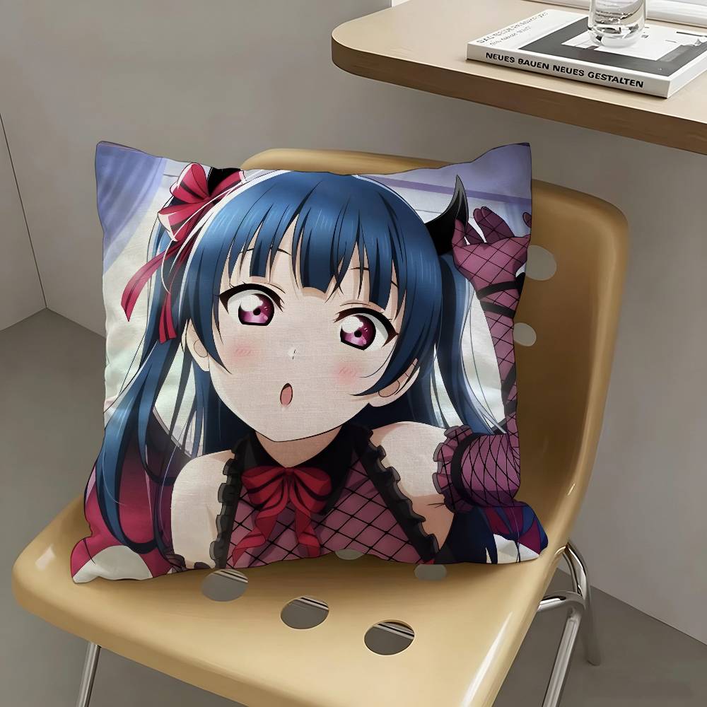 1pc Yoshiko Tsushima Anime Characters Pillow Case Fashion Square Pillowcase Bedroom Sofa Room Ins Decoration Leisure