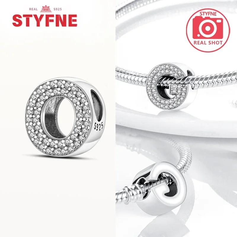 Kupfer 26 Buchstaben Glänzend Zirkon Alphabet Anhänger Perle Passend Original Armband DIY Feiner Schmuck Geschenk Für Frauen Machen