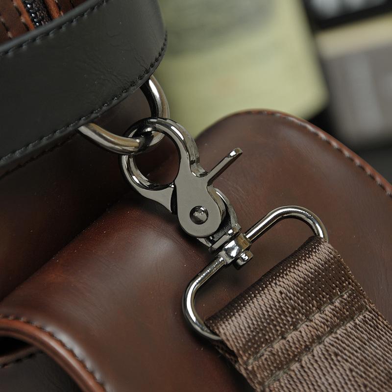 Herren Crazy Horse Leder Koreanische Freizeittasche Schultertasche Messenger Bag Handtasche Große Reisetasche Trendy Herrentasche