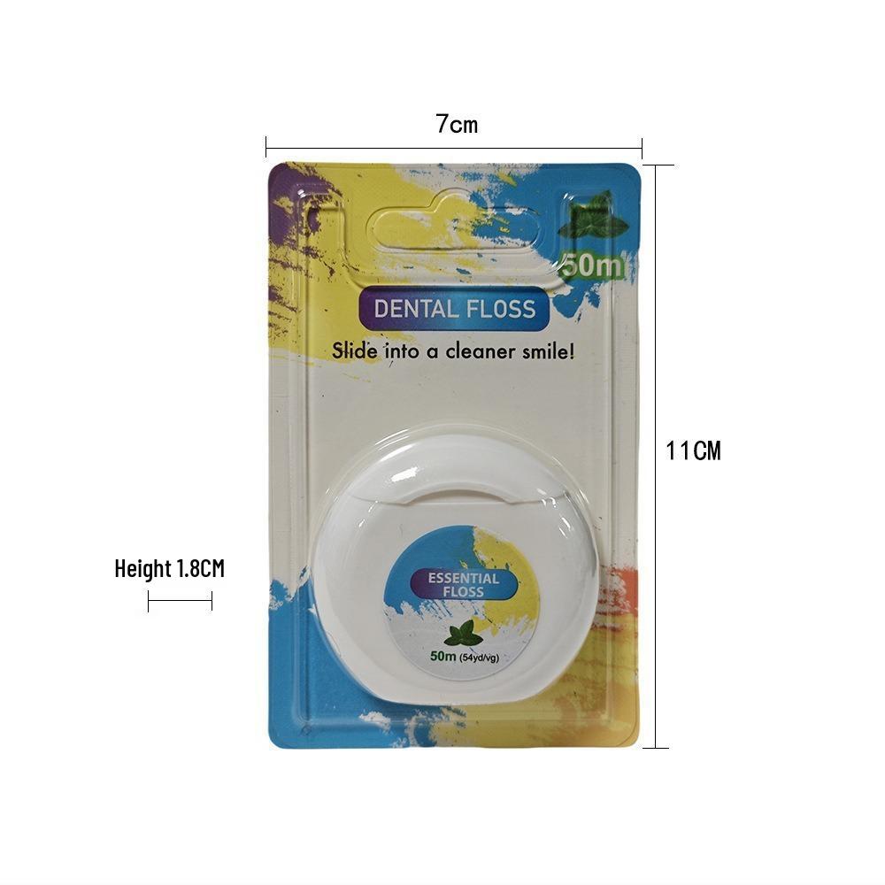 Extra Soft Mint Micro-Waxed Nylon Dental Floss, 50M - Disposable Interdental Cleaner