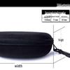 Crushproof Unisex Black Zipper Eyeglass Case with Hook