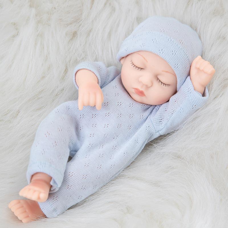 7-inch Simulation Reborn Doll Sleeping with Eyes Closed Palm Dolls Soft and Pinchable Waterproof Vinyl Beibei Doll Cute Mini Girl's Birthday Gift