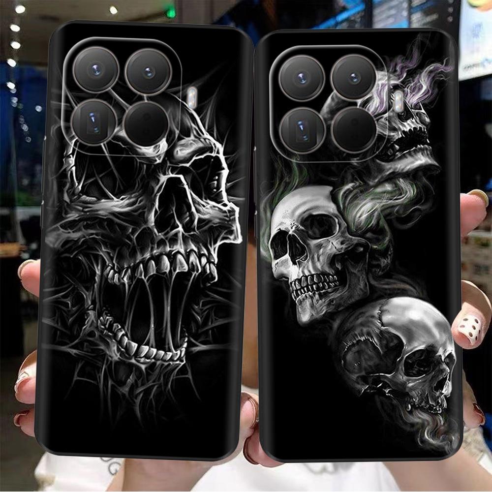 Pro Xiaomi 15T Pro Pouzdro Cool Lebka Měkký Matný Silikonový Zadní Kryt Pro Xiaomi 15T mi15T Pro Pouzdro Plný Ochranný Kryt Telefonu