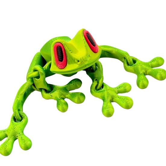 3D-gedruckter Frosch-Kühlschrankmagnet, bewegliche Gelenke, Frosch-Fidget-Spielzeug, artikuliertes Tiermodell, Figur, Kühlschrank-Magnet-Frosch-Dekoration