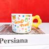 Birthday Souvenir Gift Cute Cartoon Mug Ceramic Cup Flower Handle