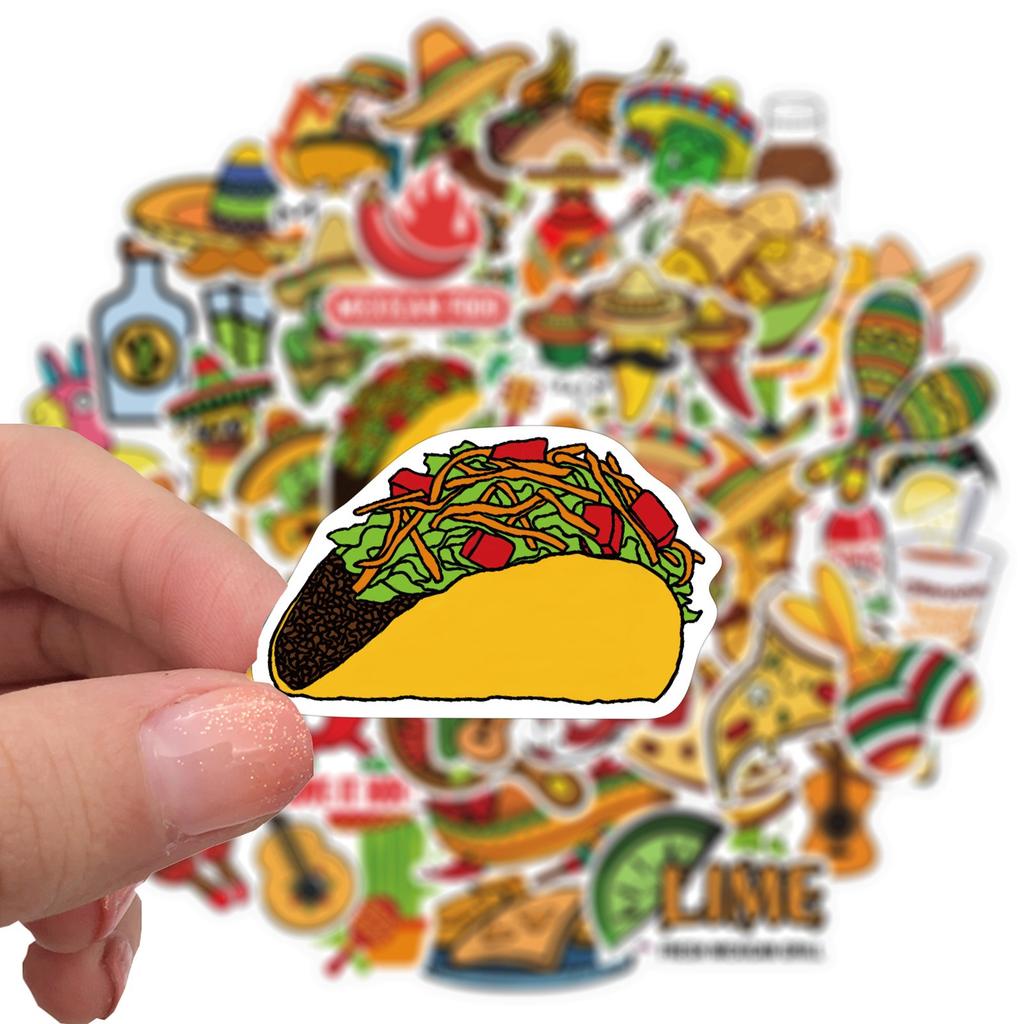 10/50Pcs Mexican-style Food Stickers Graffiti Stickers for DIY Luggage Laptop Skateboard Motorcycle Bicycle Stickers