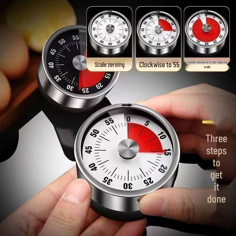 Stainless Steel Mechanical Timer for Home and Kitchen