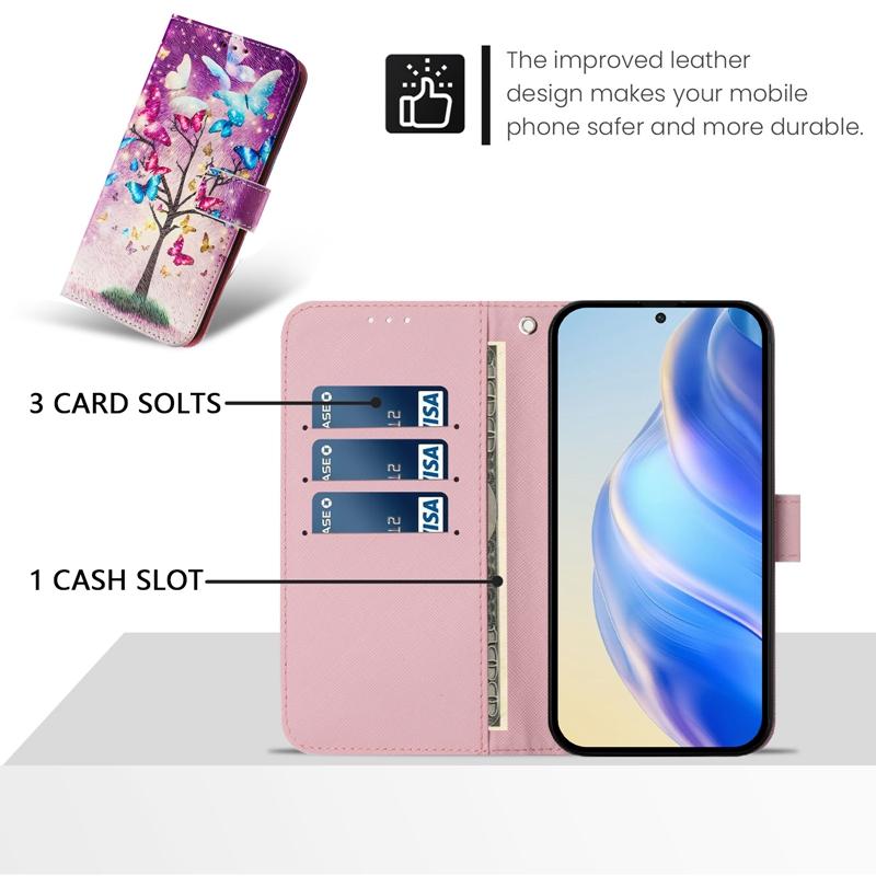 Flip Leather Case For Fundas Honor 200 Smart Case Cartoon Pattern Wallet Cover for Honor 200 Smart Honor200 Pro 200 Lite Coque
