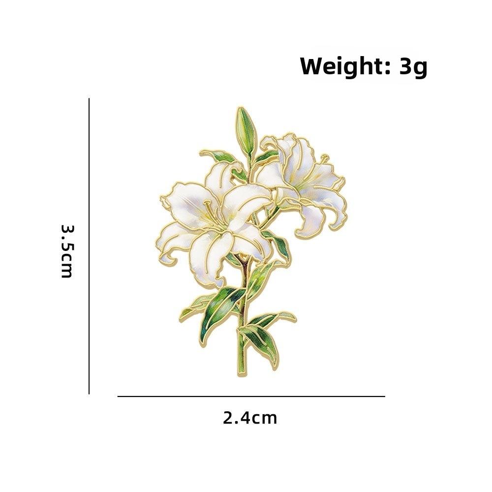 Enamel Material Enamel Flower Pins Botanical Design Fashion Brooch Pins Clothing Bag Accessory