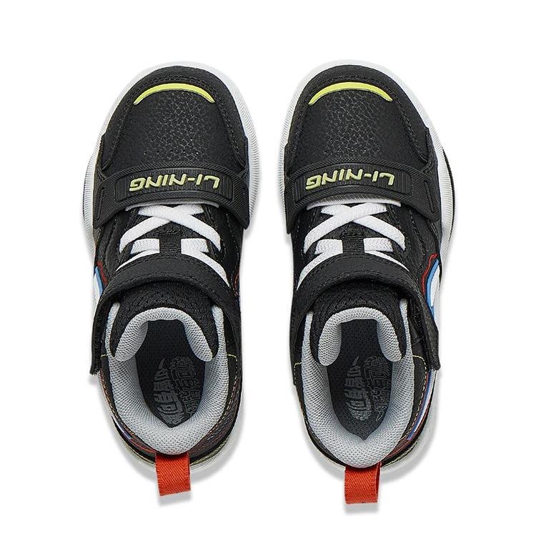 Li Ning Comfortable Lightweight Shock Absorption Rebound Casual Shoes Kids Sneakers Black YKNT126-13