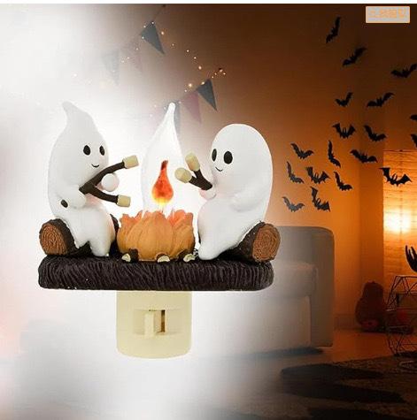 Ghost Campfire Flickering Nightlight, Halloween Decoration, USB Powered, Creative Home Gift