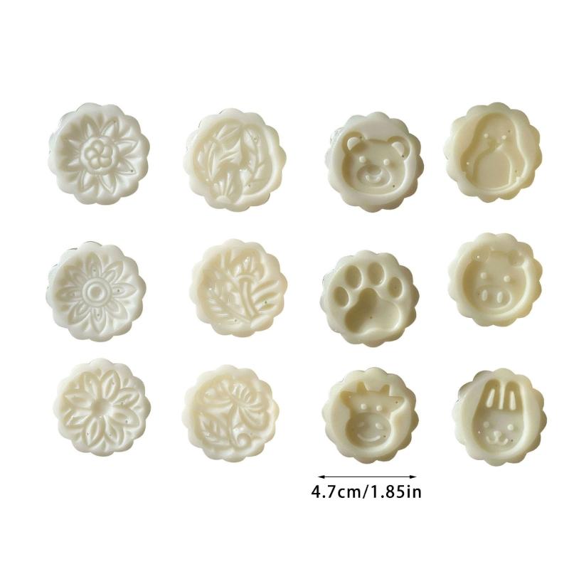 Ice Skin Pastries Mold Hand Pressed Mooncakes Mold Round Bean Pastes Cake Molds Plastic Dessert Mould for Cooking Lover