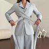 Spring and autumn new European and American Amazon cross-border long-sleeved suit waist shirt straight trousers suit