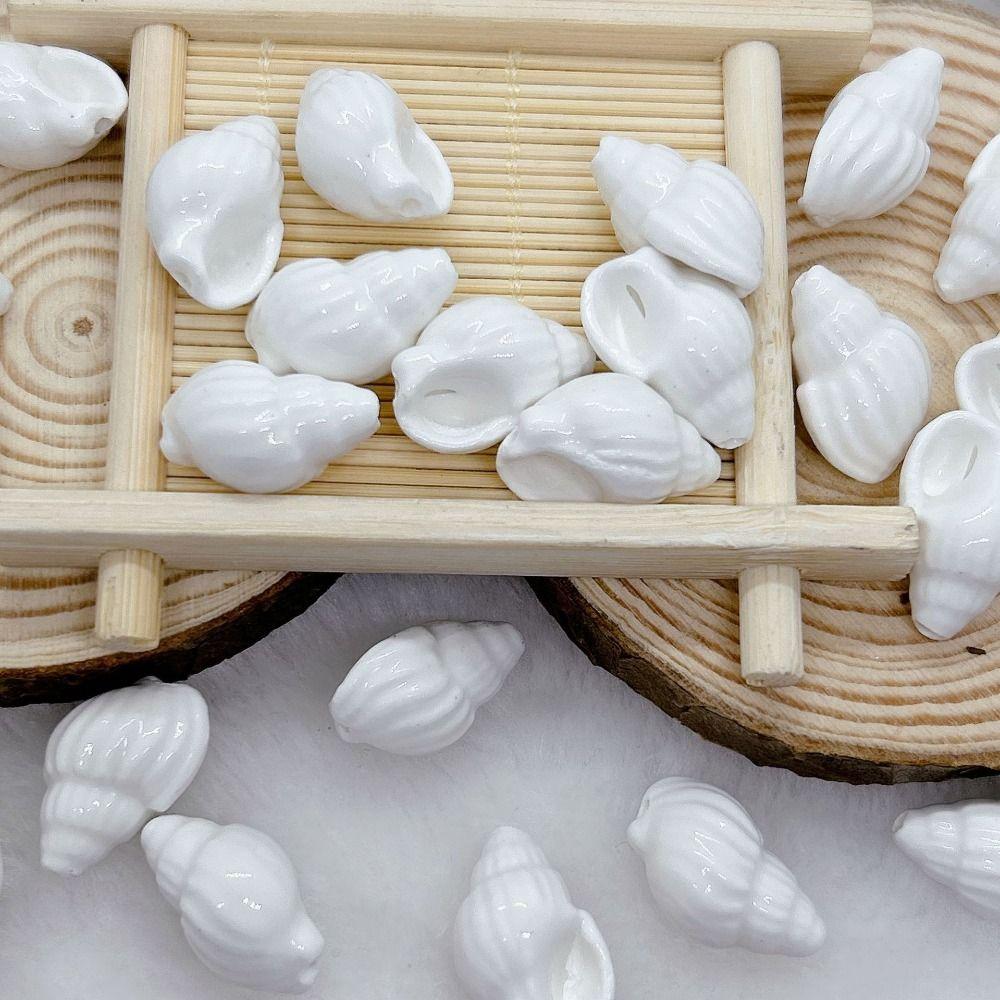 10Pcs Handmade Craft Conch Shell Bead Ceramic Jewelry Making Material  Gift