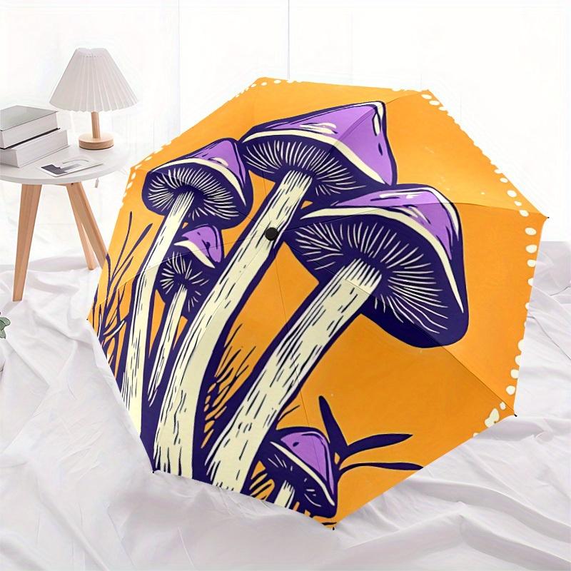 1pc Mushroom Fantasy Automatic Open/Close Umbrella, Portable Folding Umbrella for Travel, Themed Events, It Is Suitable As a Gift for Various Festival