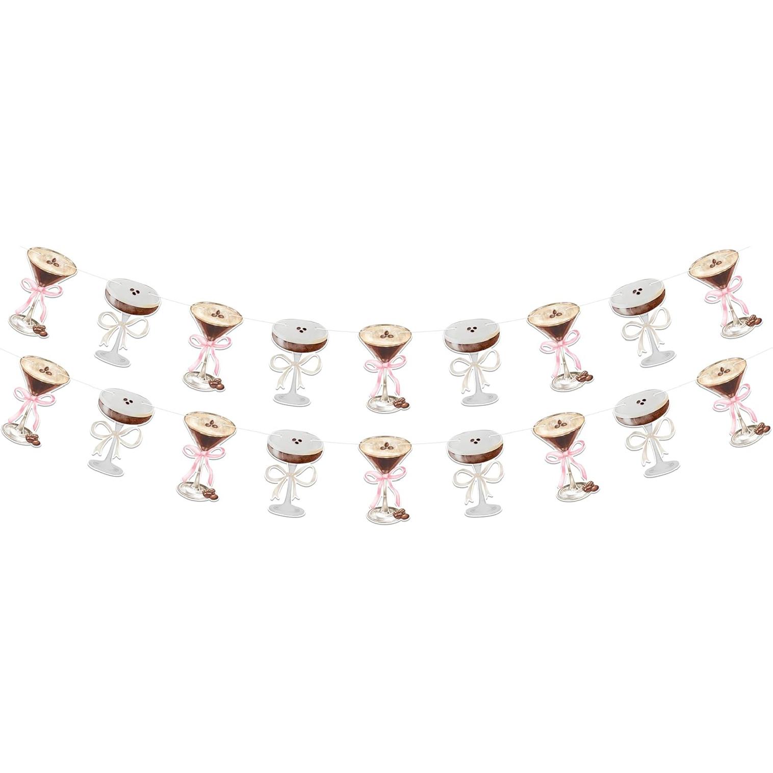 Espresso Martini Garland Banner for Espresso Martini Birthday Decorations and Martini Bachelorette Party Decor