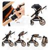 Poussette 3 en 1 Bébé Combinée Siège-Auto Nacelle Trio Réversible Réglable Haute Qualité Roues increvables Canne.KAKI