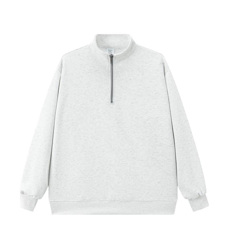 320g Stand Collar Half-Zip Unisex Hoodie - Trendy Loose Fit American Style S