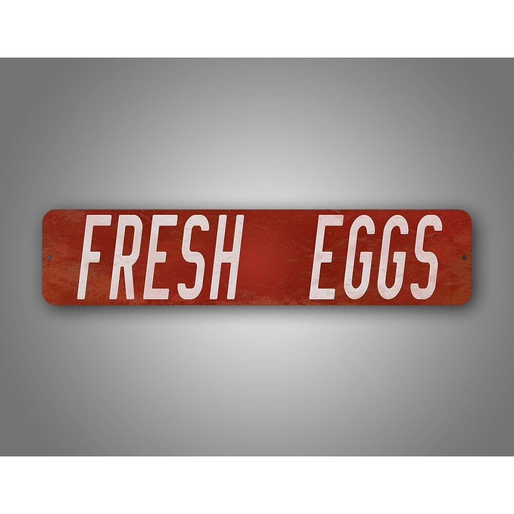 

1pc Customizable Fresh Eggs Metal Tin Sign, 4x16 Inch Rustic Farmhouse Wall Decor for Kitchen белый