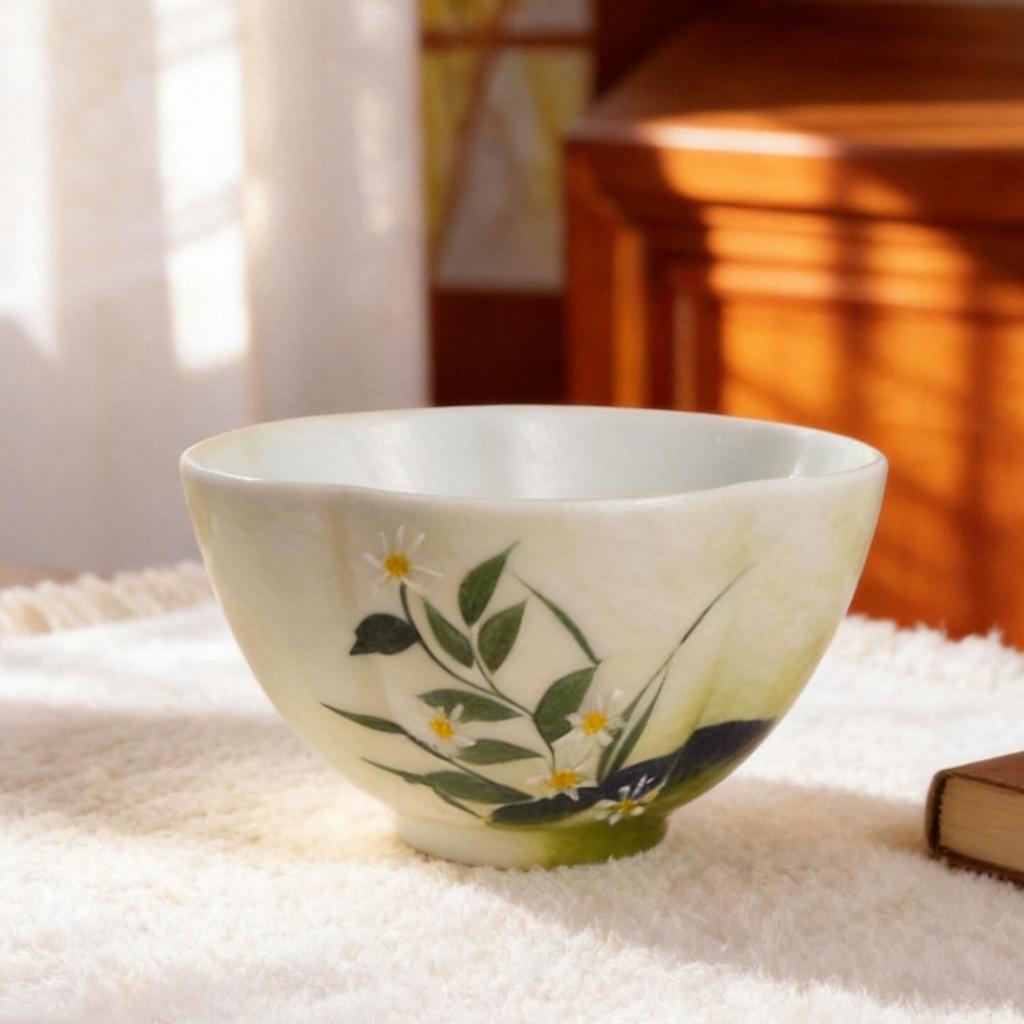 Luxury Hand-Painted Ceramic Gaiwan & Tea Tasting Cup Set for Women