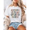 Small Language Spanish Alphabet Print Spring and Summer Casual T-Shirt Round Neck Short-Sleeved Sports T-Shirt Women'S Top