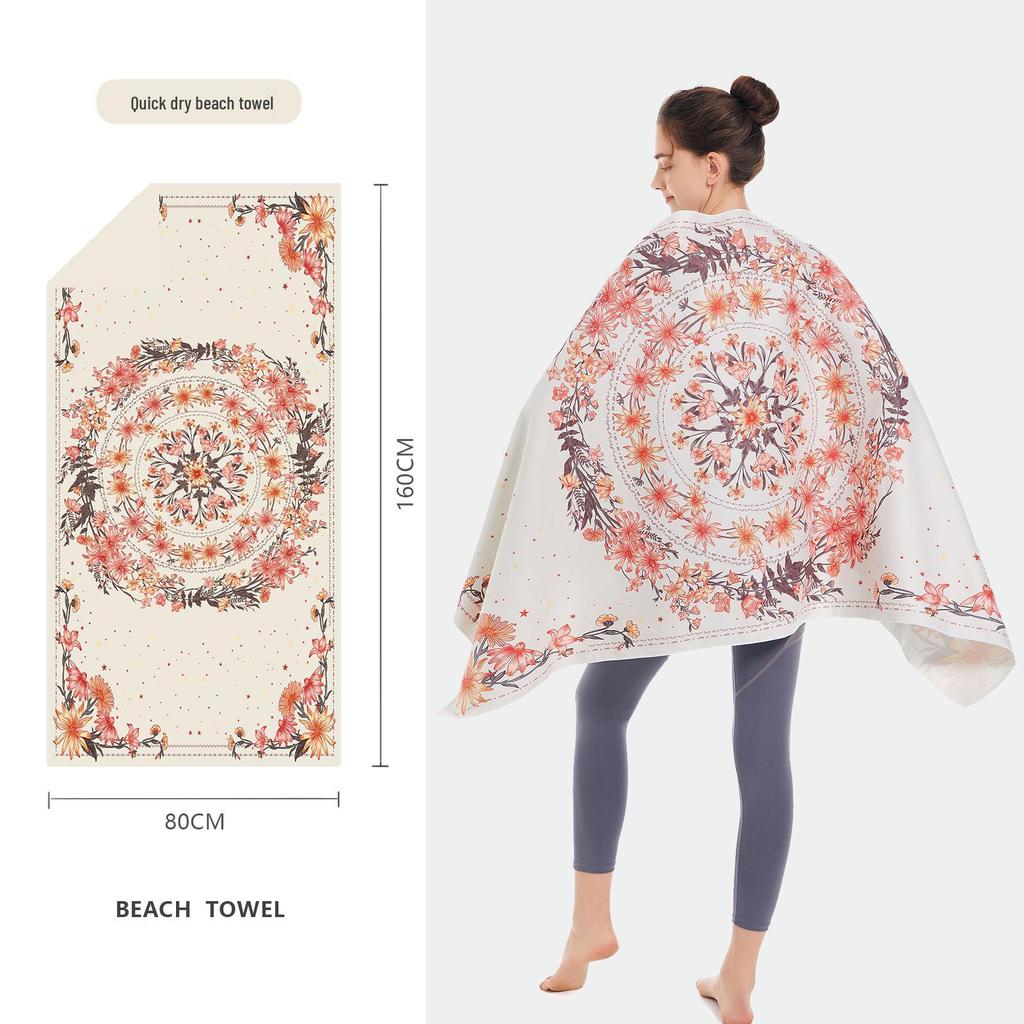 Double-Sided Microfiber Beach & Bath Towel - Absorbent, Quick-Drying