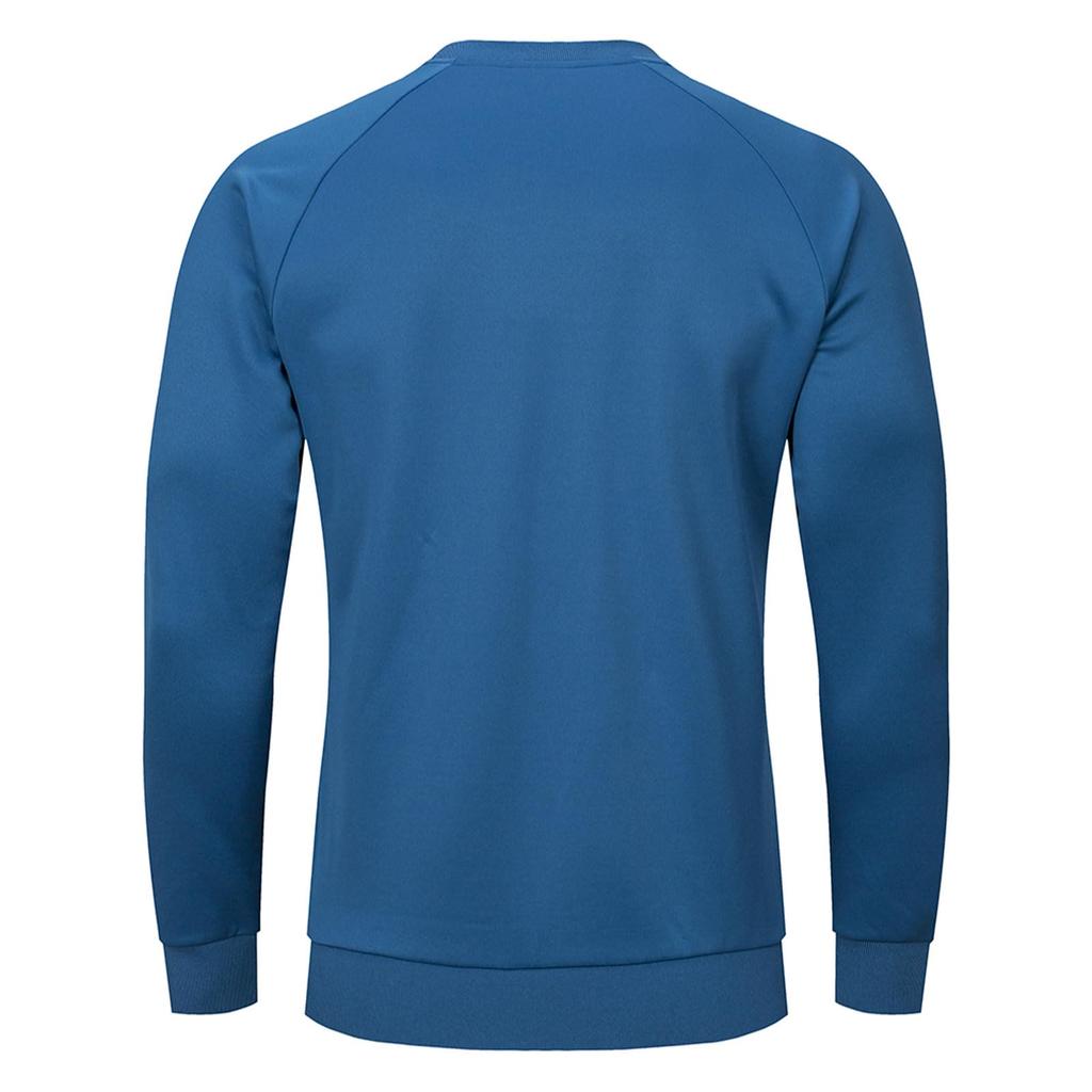Kelme Men's Knitted Crew Neck Sweatshirt, Long Sleeve, Football Sweatshirt, Pullover, Soccer Uniform, Spring and Autumn Training Wear, A Blue, Size L