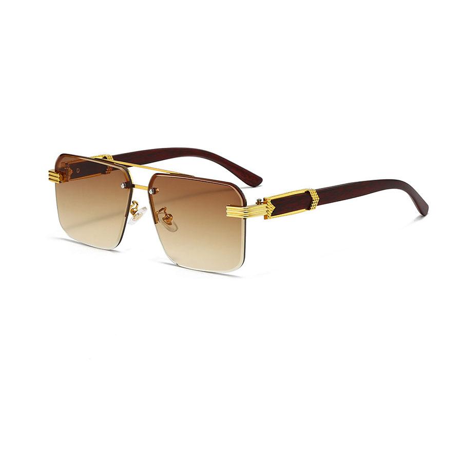 Vintage Square Sunglasses Men Fashion Double Bridge Gradient Shades Women Trendy Brand Luxury Design Sun Glasses