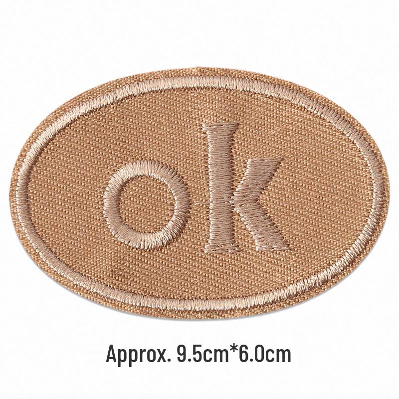 Self-Adhesive Embroidery Cloth Patches for Jackets & DIY Decor - OK Letter Accessory Stickers