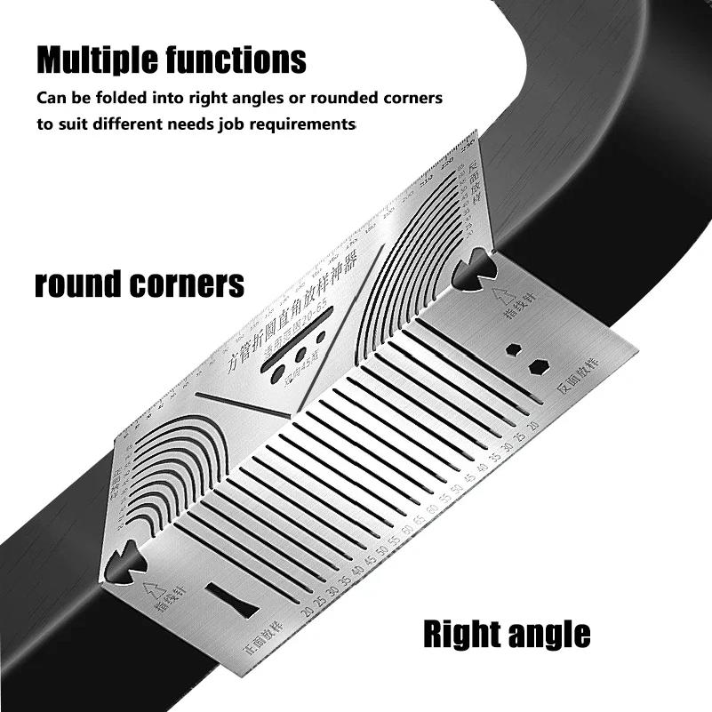 Angle & Arc Marking Tool Adjustable Linear Arc Dual-Purpose Scriber Pipe Cutting Measuring Tool for Metalworking Cutting Guide