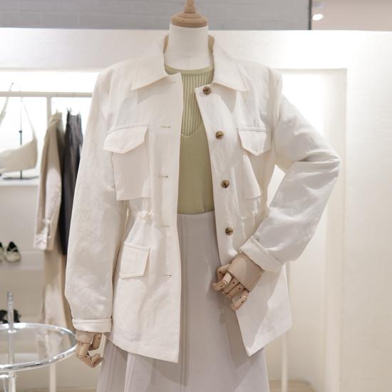 Z252MSF017 Linen Blend Work Jacket