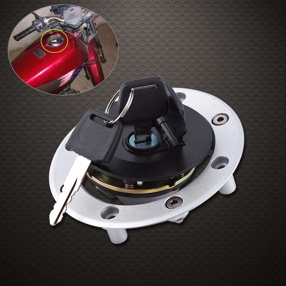 Gas Cap, 8-Hole Wear-Resistant Aluminum Good Sealing Gas Fuel Tank Cover with 2 Keys for Hayabusa GSXR1300 Motorcycle Replacement