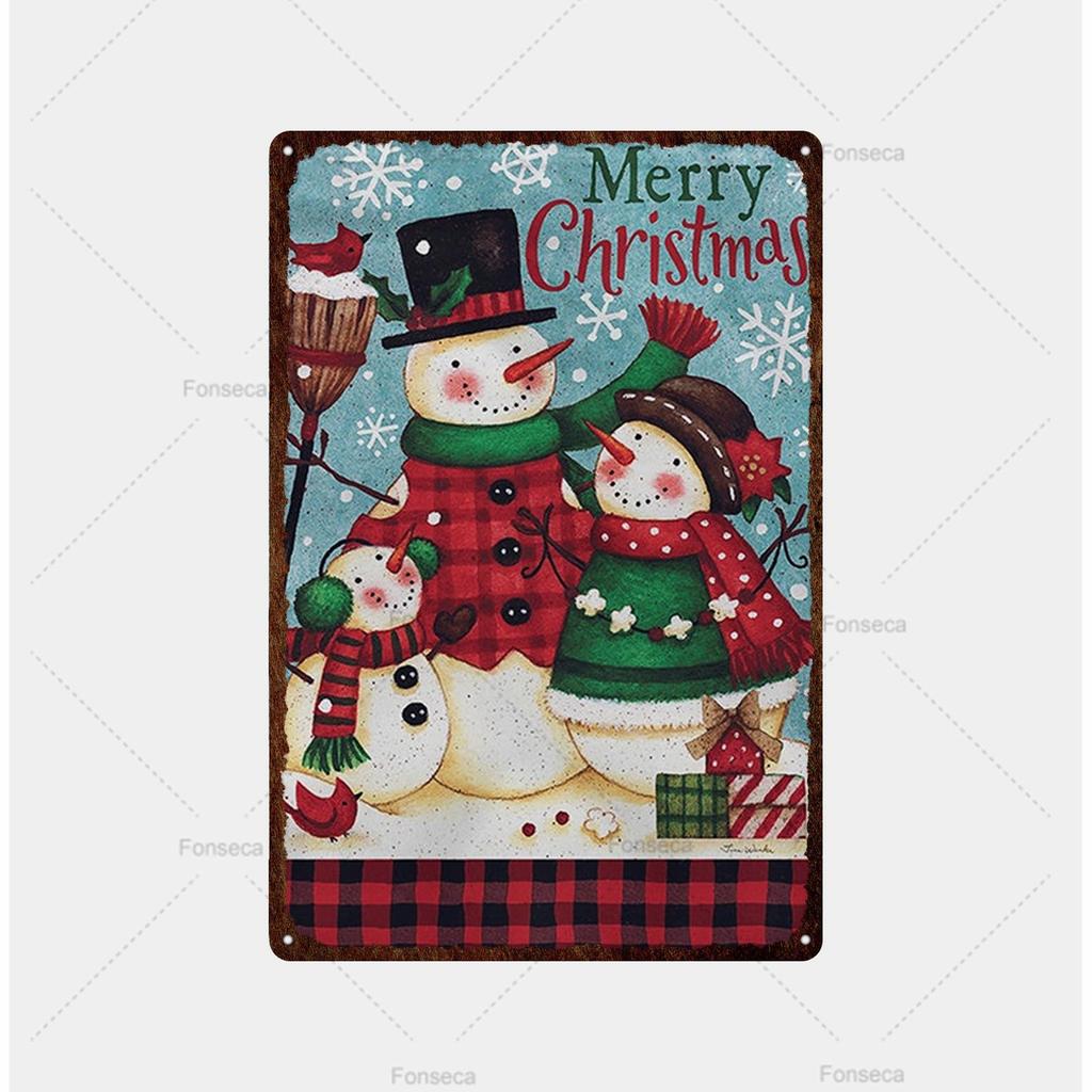 Santa Claus Snow View Metal Sign Vintage Tin Sign Metal Vintage Bar Vintage Wall Decoration Bar Club Metal Poster