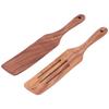 2pcs Slotted Turner Spatula Simple Wooden Spatula with Long Handlefor Cooking Salad Mixing