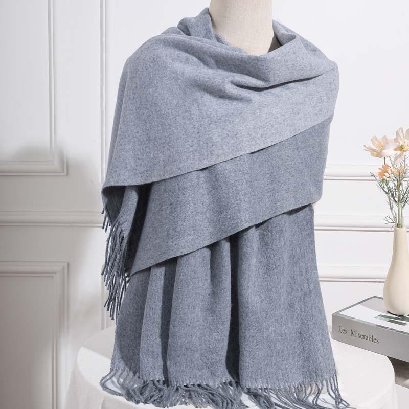 Reversible Cashmere Wool Scarf: Unisex Autumn/Winter, Luxurious Korean Style Shawl.