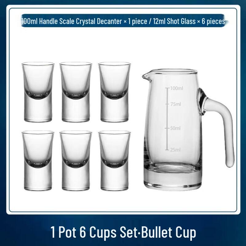 Crystal Glass Decanter and Shot Glass Set