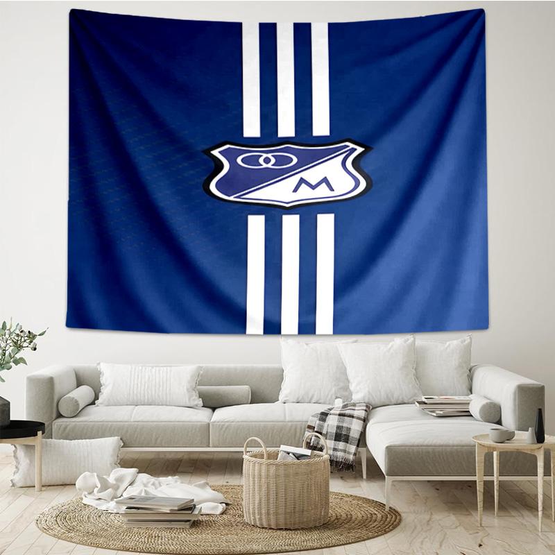 Blue And White Crest Pattern Printed Tapestry, for Bedroom,Livingroom, dormitory, Large Wall Decor, Fabric Decor Fan Birthday Gifts