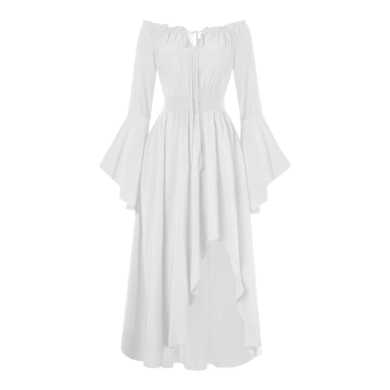 

Женское сексуальное ретро платье на Хэллоуин в готическом стиле с подтяжками и рукавами-трубами на бедрах S белый