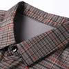 Allover Print Men Business Shirt Plaid Pattern T-Shirts Office Casual Gentleman Long Sleeve Shirts
