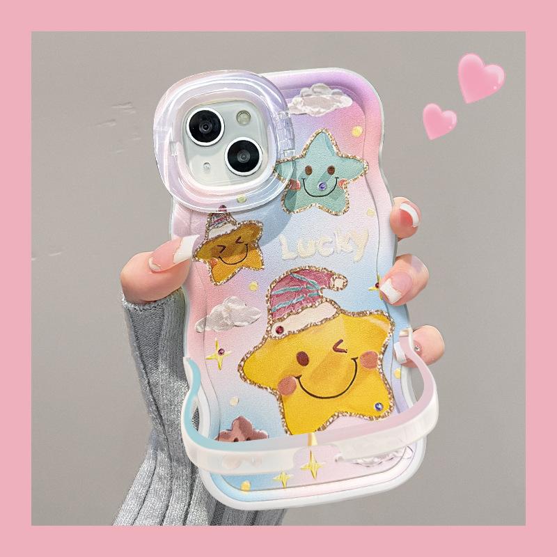 

Масляная живопись Звезды Подходит для чехла для мобильного телефона Apple 16pro 15 Невидимый двойной кронштейн 14 Нишевый противоударный 13 Милый 12/11 Redmi K40/K40 Pro