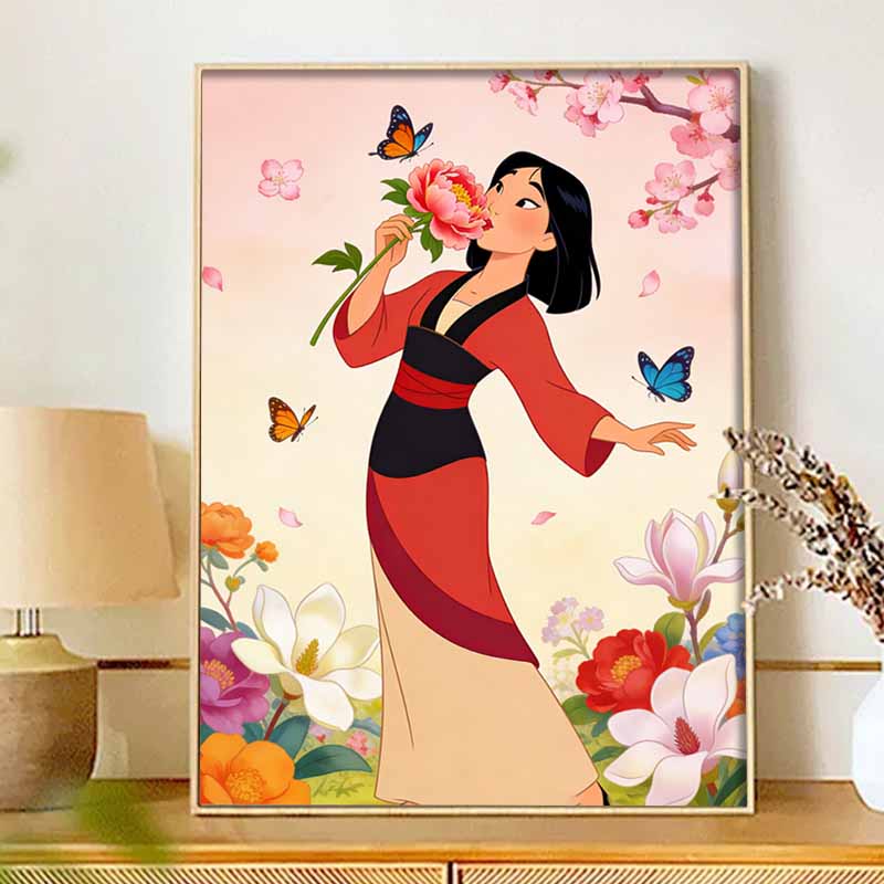 Disney Mulan Flower Butterfly Diamond Paint Painting Art Kit Handmade DIY5D Home Decor Gift