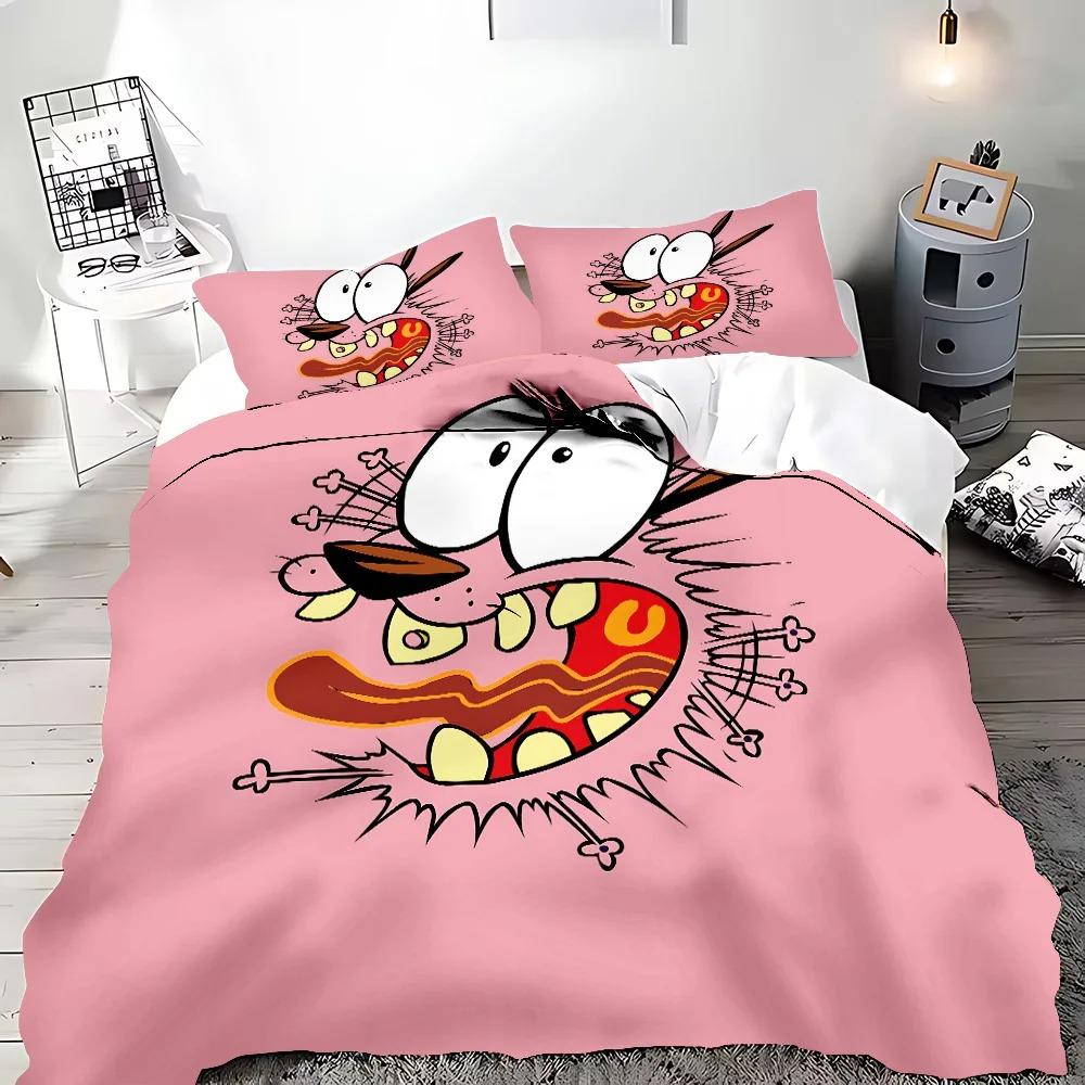Courage the Cowardly Dog 3D Printed Duvet Case Pillowcase Bedding Set Twin Full Queen King Size for Bedroom Decor
