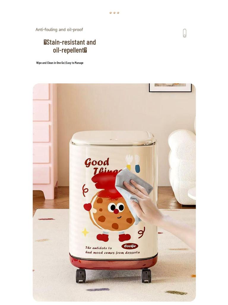 Mülleimer mit Rädern und Klappdeckel: Großes Fassungsvermögen für das Wohnzimmer