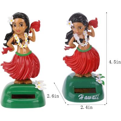 Car Decor Dancing Doll Solar Power Toy Hawaiian Hula Girl Shaking Head Ornament