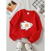 European sizes Kids' Crewneck Sweatshirt - Rocket Ship Pattern Print Design , Sportswear And Casual Wear, Soft And Comfortable, Clothing, Teenagers