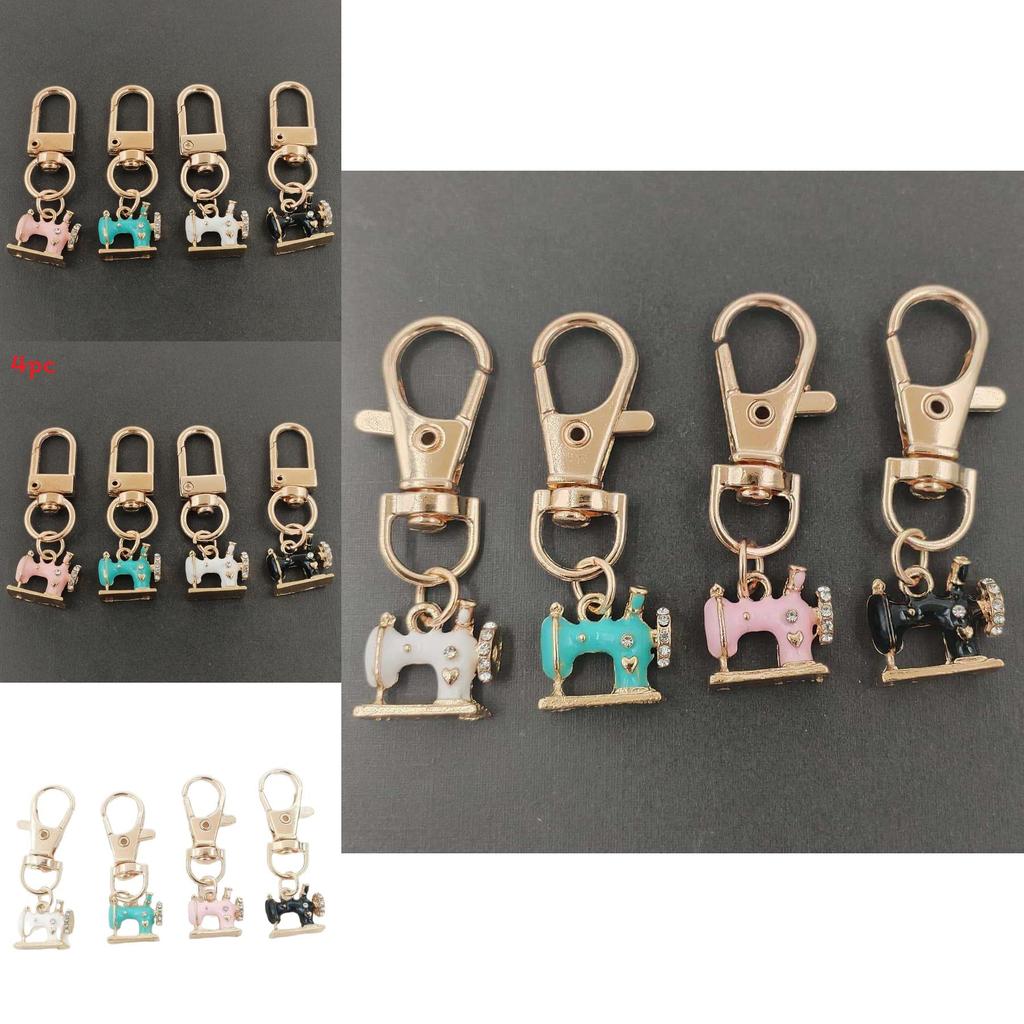 Modern Sewing Machine Glass Keychain With Alloy Pendant For Gift Giving And Daily Use